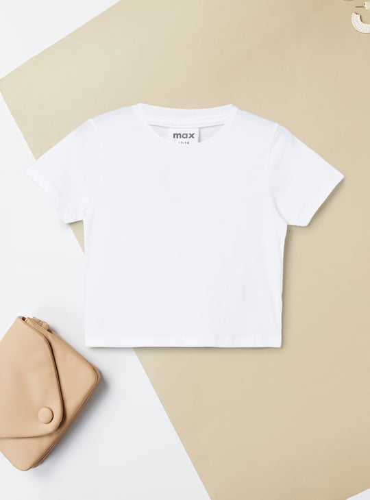 Girls Washed Denim Pinafore Dress with Tee