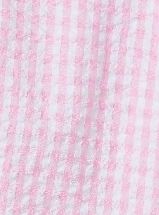 Girls Checked Shirt-style Crop Top