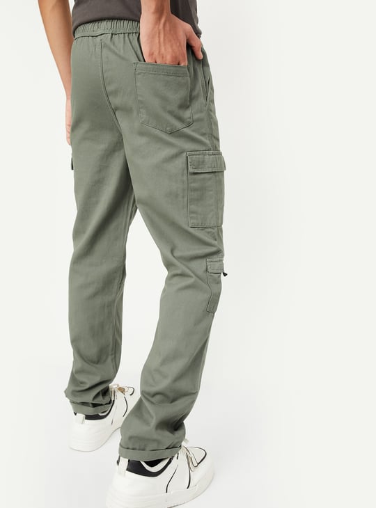 Boys Textured Loose Fit Cargo Trousers