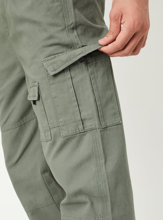 Boys Textured Loose Fit Cargo Trousers