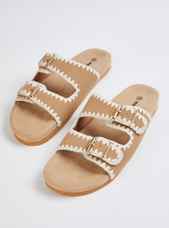 Women Embroidered Buckle Flats