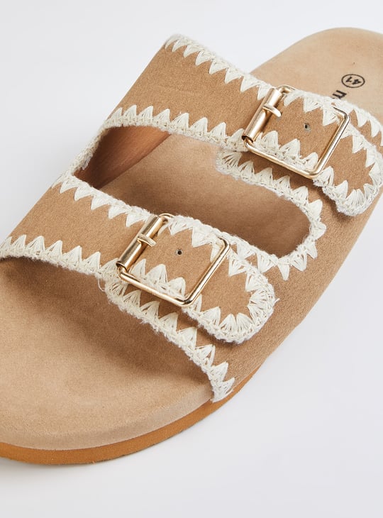 Women Embroidered Buckle Flats