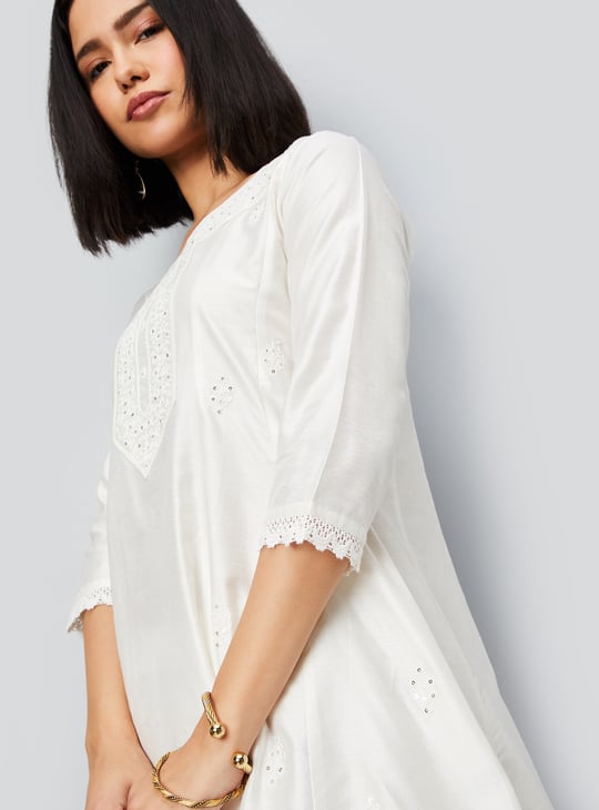 Kalki x Max Women Embroidered A-line Kurti Set