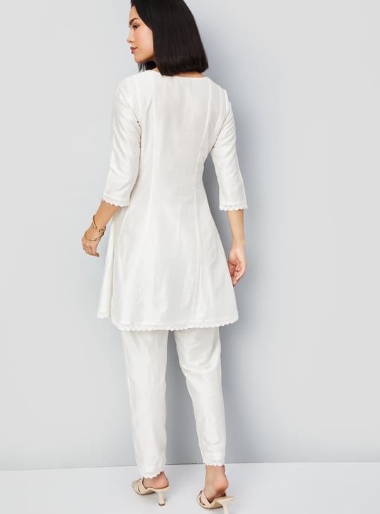 Kalki x Max Women Embroidered A-line Kurti Set