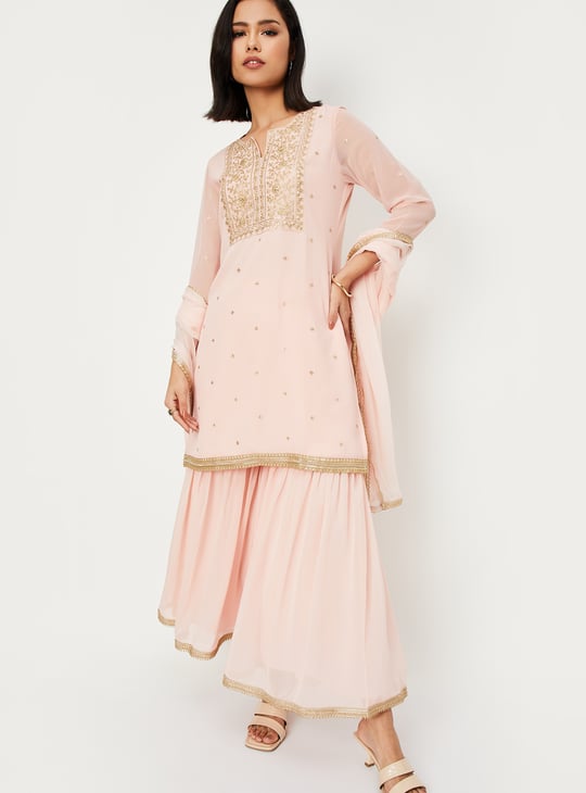 Kalki x Max Women Sequinned Straight Kurta Set