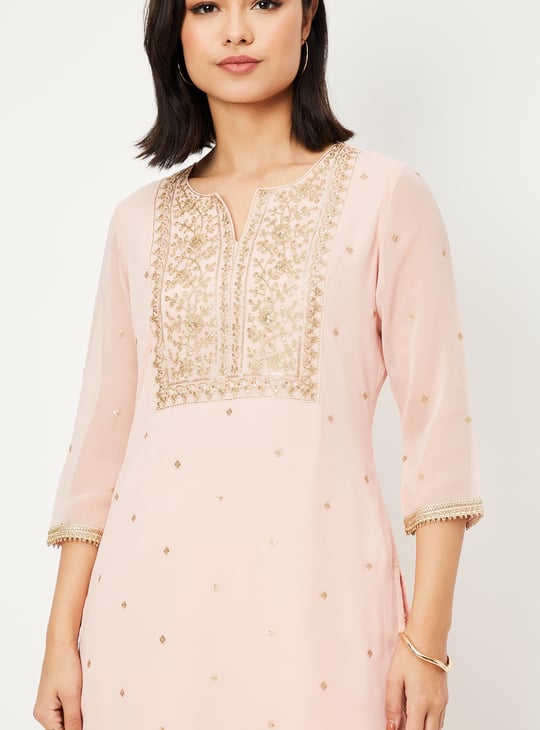 Kalki x Max Women Sequinned Straight Kurta Set