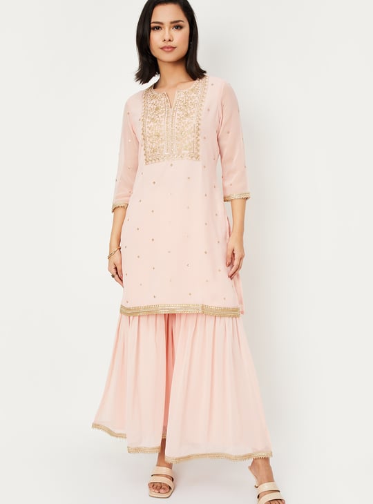 Kalki x Max Women Sequinned Straight Kurta Set