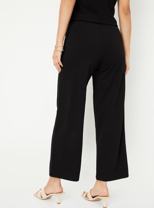Women Solid Wide-Leg Trousers