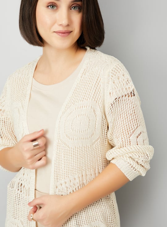 Women Knit Longline Shrug
