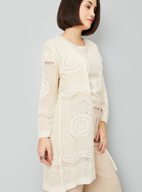 Women Knit Longline Shrug