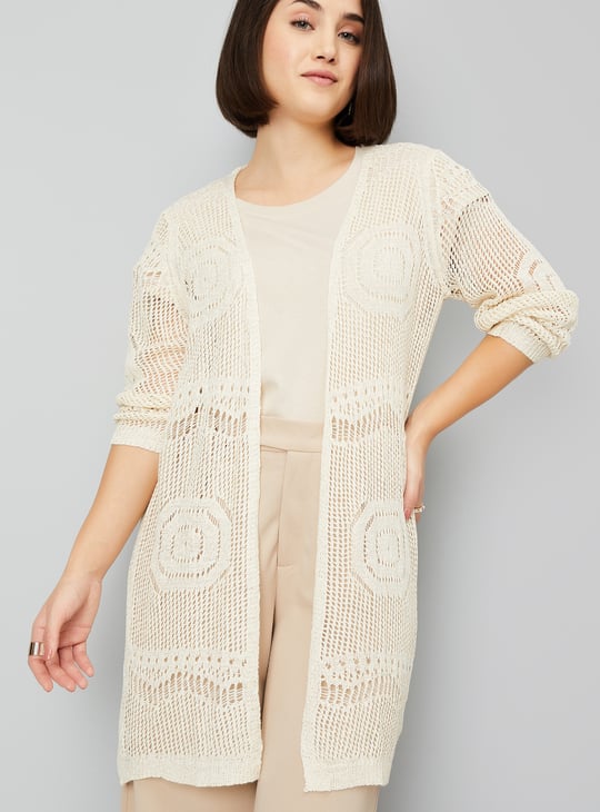 Women Knit Longline Shrug