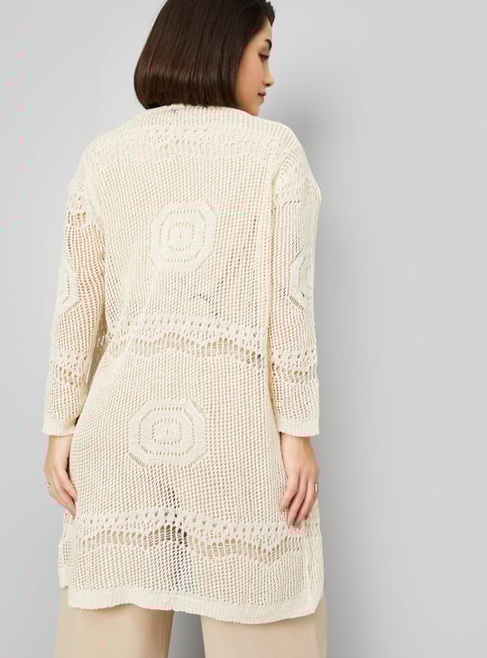 Women Knit Longline Shrug