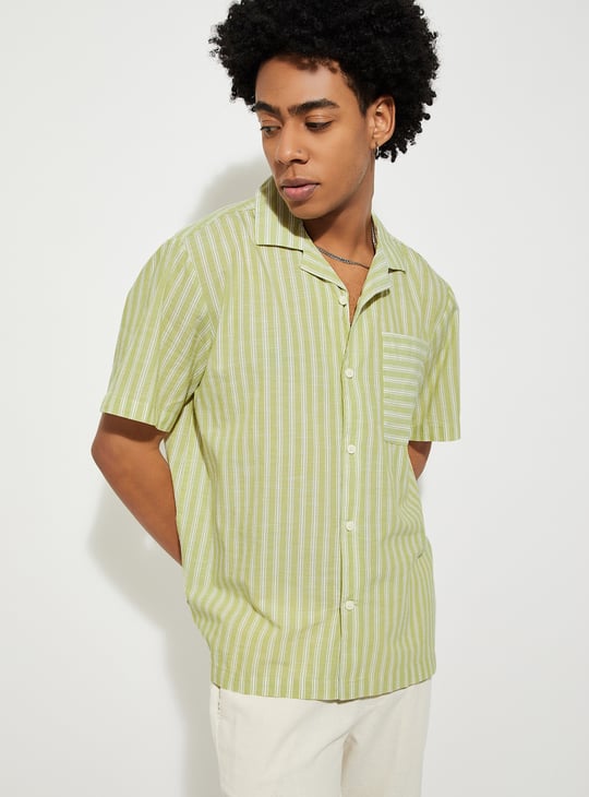 URB_N Men Striped Oversized Shirt