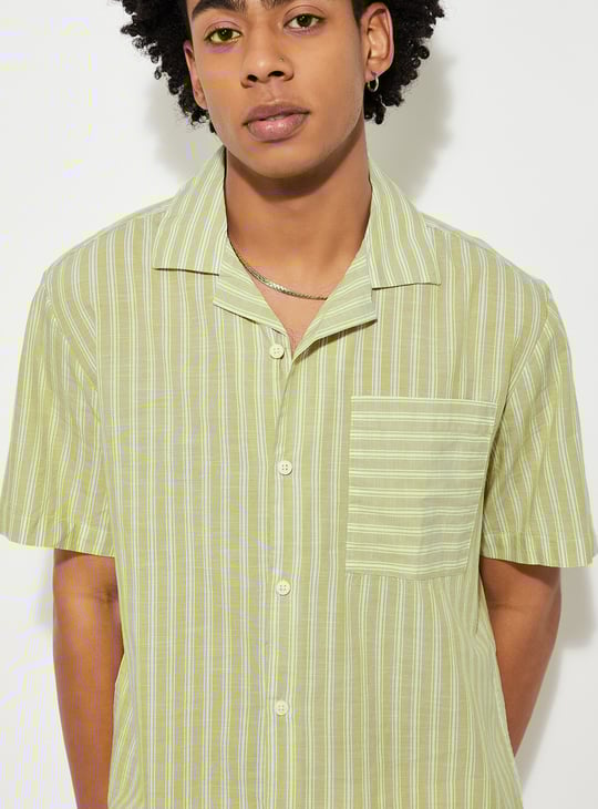 URB_N Men Striped Oversized Shirt