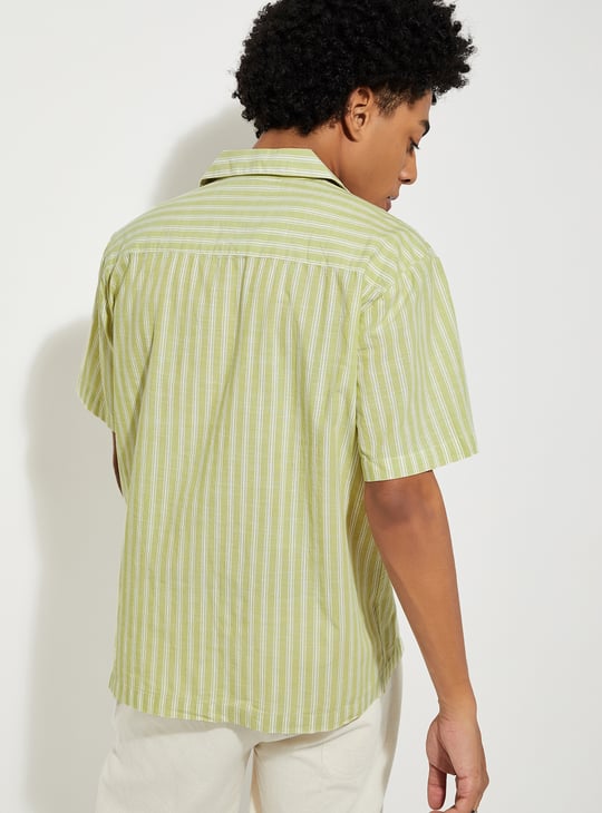 URB_N Men Striped Oversized Shirt