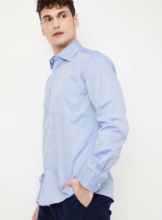 Men Structured Slim Fit Formal Shirt