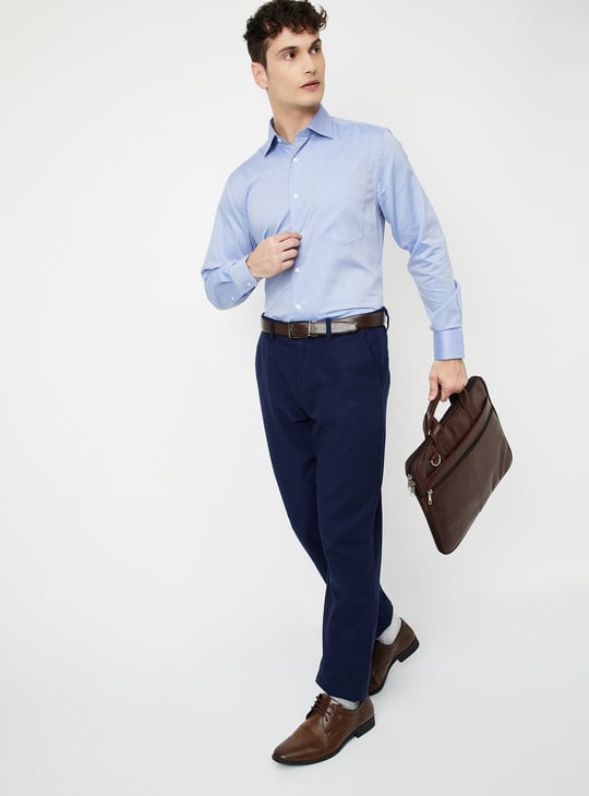 Men Structured Slim Fit Formal Shirt