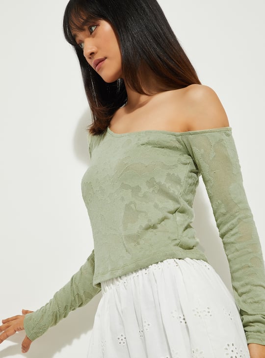 ALAYA F x URB_N Women Burnout Crop Top