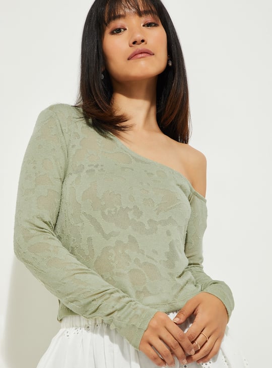 ALAYA F x URB_N Women Burnout Crop Top