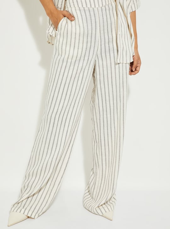 ALAYA F x URB_N Women Striped Wide Leg Trousers