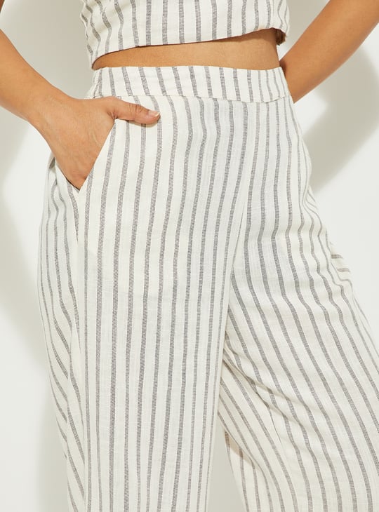 ALAYA F x URB_N Women Striped Wide Leg Trousers