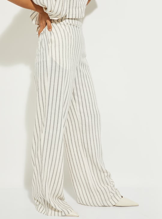 ALAYA F x URB_N Women Striped Wide Leg Trousers