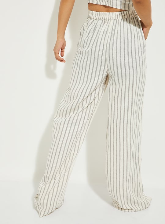 ALAYA F x URB_N Women Striped Wide Leg Trousers