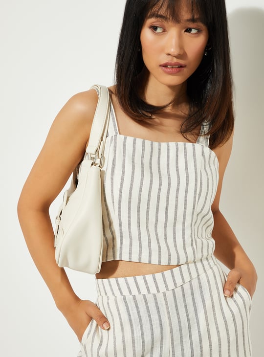 ALAYA F x URB_N Women Striped Crop Top