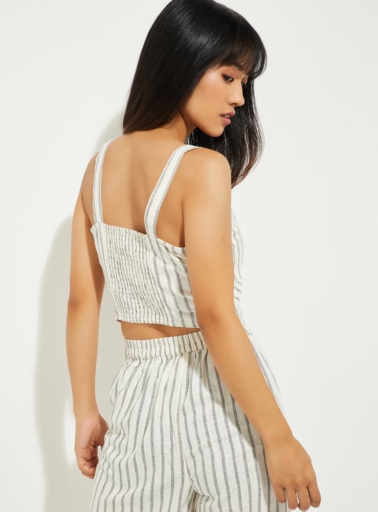 ALAYA F x URB_N Women Striped Crop Top