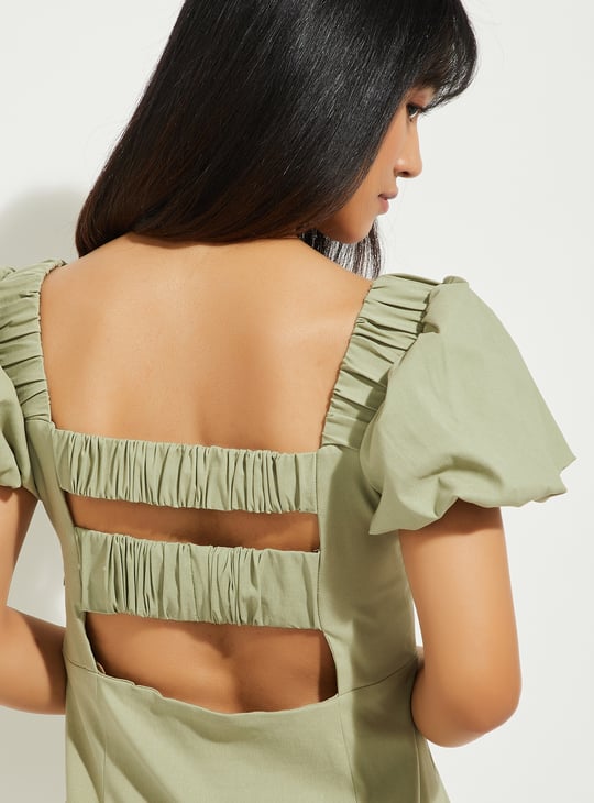 ALAYA F x URB N Women Solid Styled Back Shift Dress