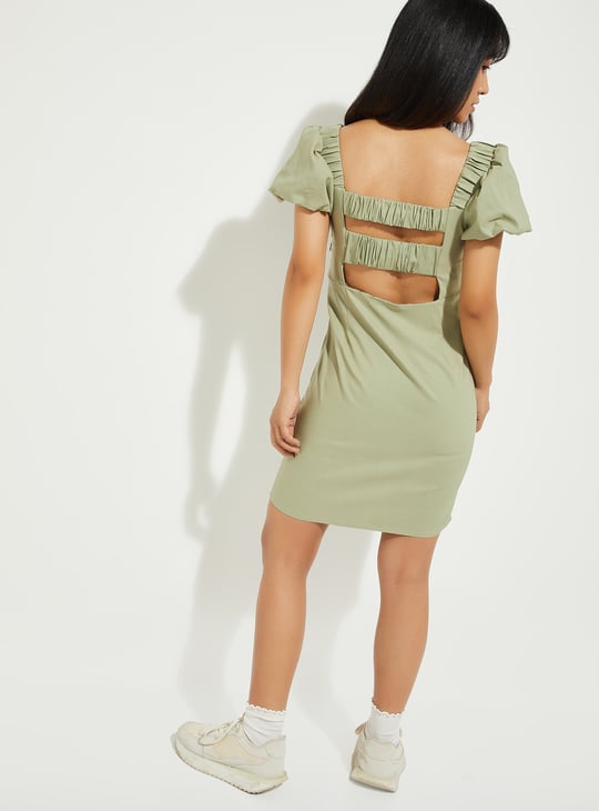 ALAYA F x URB N Women Solid Styled Back Shift Dress