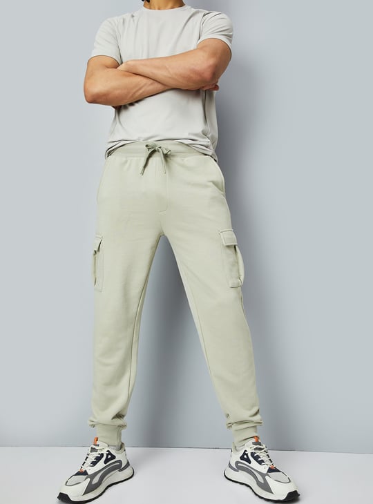 Men Solid Cargo Joggers