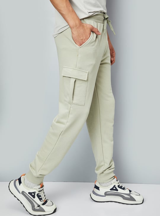 Men Solid Cargo Joggers
