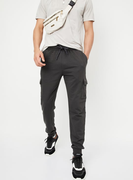 Men Solid Cargo Joggers
