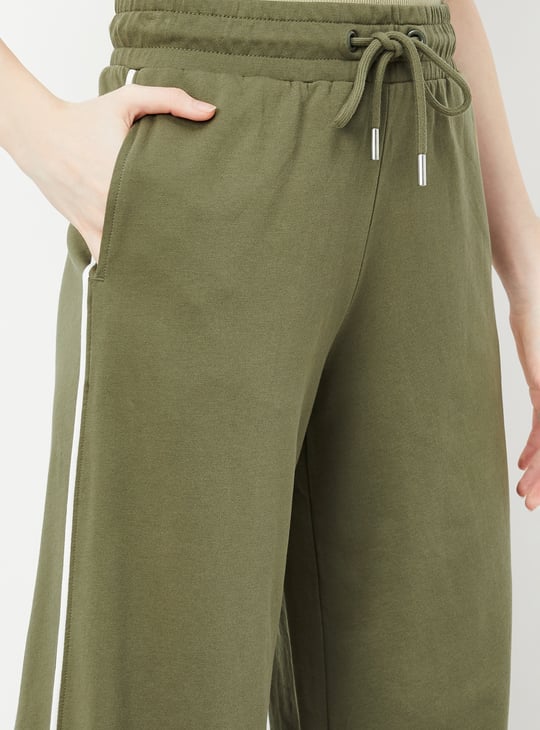 Women Side Striped Wide-Leg Track Pants