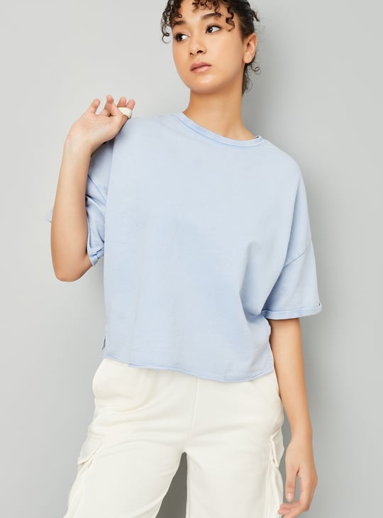 Women Acid Wash Athleisure T-shirt