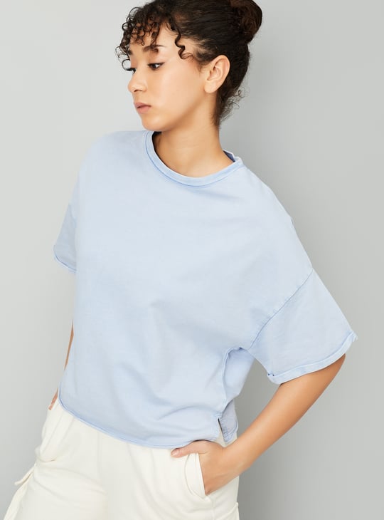 Women Acid Wash Athleisure T-shirt