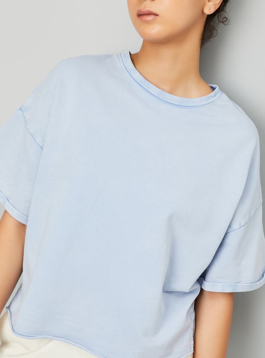 Women Acid Wash Athleisure T-shirt