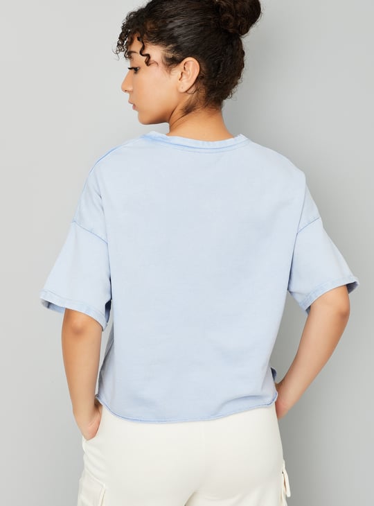 Women Acid Wash Athleisure T-shirt