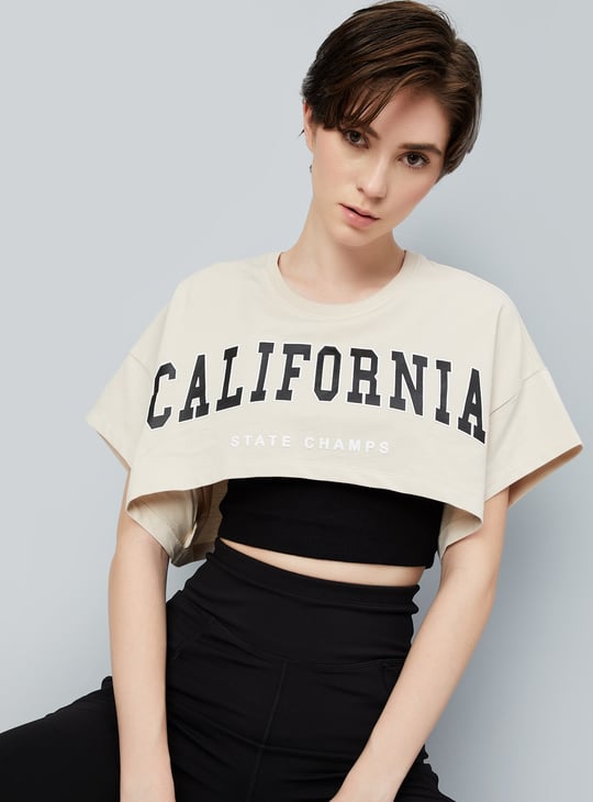 Women Athleisure Crop T-shirt with Camisole