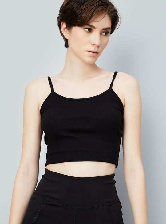 Women Athleisure Crop T-shirt with Camisole
