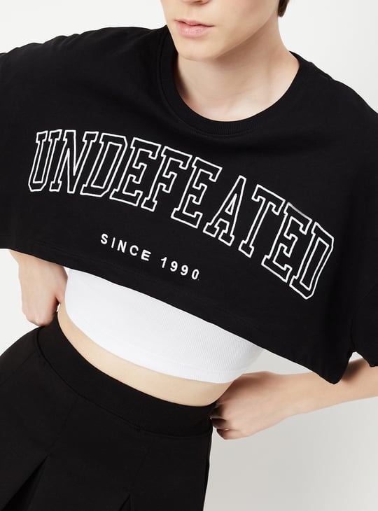 Women Athleisure Crop T-shirt with Camisole