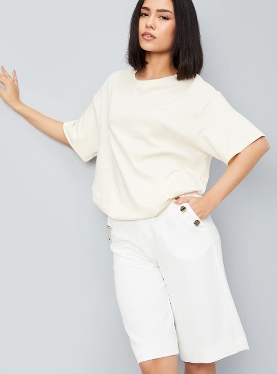 Women Solid Oversized Boxy T-shirt