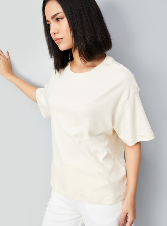 Women Solid Oversized Boxy T-shirt