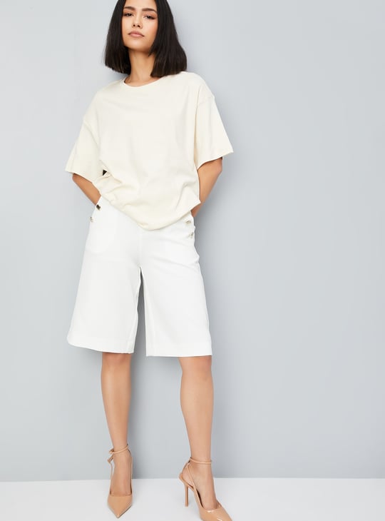 Women Solid Oversized Boxy T-shirt