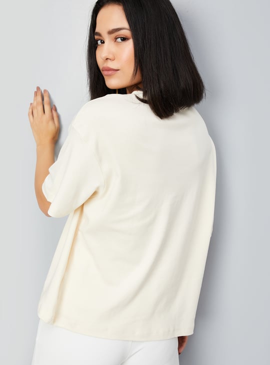 Women Solid Oversized Boxy T-shirt