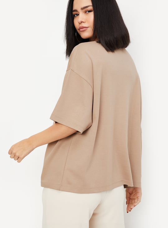 Women Solid Oversized Boxy T-shirt