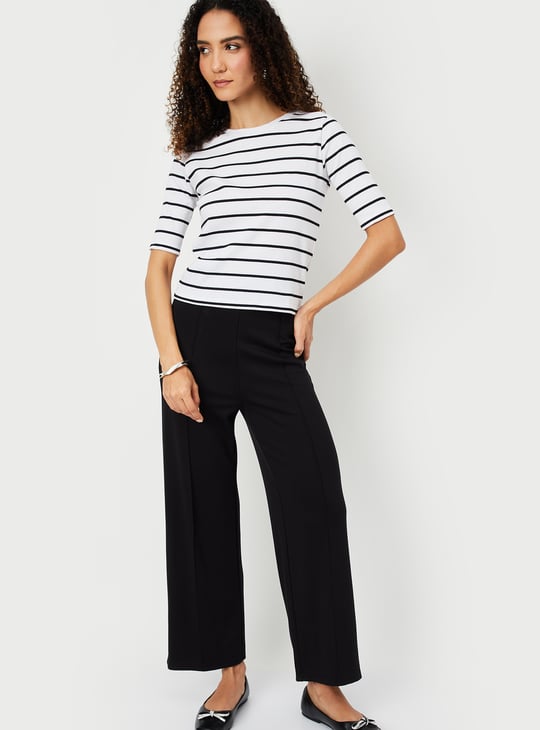Women Striped Ribbed T-shirt