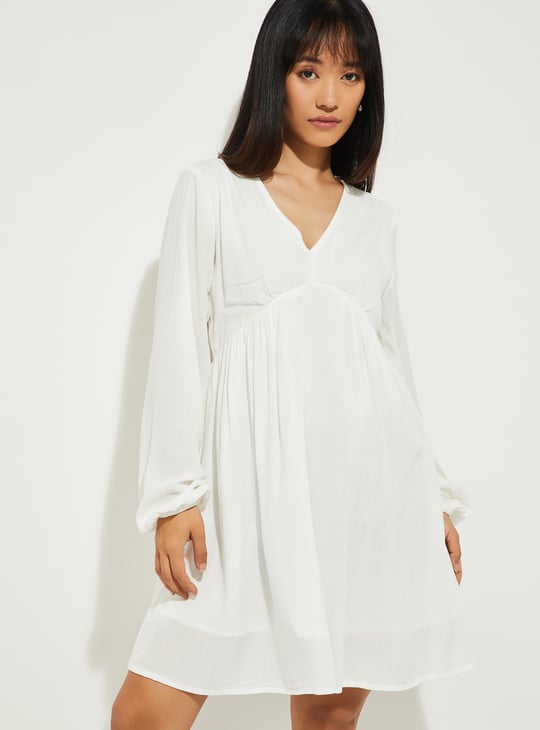 ALAYA F x URB_N Women Solid A-line Dress with Waistcoat