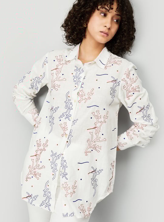 Kalki x Max Women Embroidered Longline Shirt